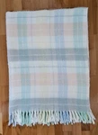 Vtg White Pastel Plaid Acrylic Baby Blanket Fringe Wpl 1675 Usa Blue Pink Green. Fixed Price $25.00.