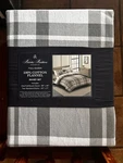 3-PC Brooks Brothers Full/queen Cotton Flannel Duvet Cover Set Hugo Grey Plaid. Fixed Price $125.00.