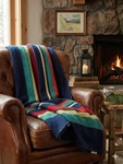 Large 48 X 72 Glacier Park Stripe Style Cotton Blanket Navy Cabin Throw Soft. Fixed Price $44.99.