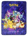 Pokemon Eevee Evolution Pikachu Throw Blanket 46"X60" Soft Fleece. Fixed Price $39.99.