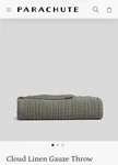 $179 Parachute Cloud Organic Cotton/linen Gauze Throw Blanket Moss 50X70. Fixed Price $119.00.