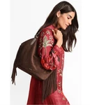 Nwt Johnny Was Italian Suede Fringe Shopper Bag Mahogany / Brown. Fixed Price $159.99.