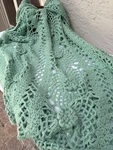Handmade Crochet Blanket Throw 76X56 Mint Green Floral Medallion Boho. Fixed Price $28.00.
