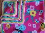 Fleece Baby Blanket Crochet Edge Butterflies Floral Flowers Pink Soft 30 X 39. Fixed Price $12.50.