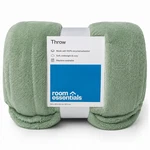 Room Essentials Plush Throw Blanket Green Soft Cozy 50X60. Fixed Price $21.99.