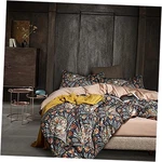 Duvet Cover Set, Modern Industrial Luxury Bedding Queen Turmeric Boho Floral. Fixed Price $58.50.