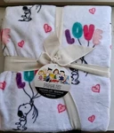 New Berkshire Peanuts Snoopy Love/balloons 60X90 Twin Velvet Ioft Plush-blanket.. Fixed Price $40.00.