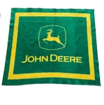 John Deere Fleece Throw Biederlack Blanket Usa 53.5 X 47 Big Logo. Fixed Price $20.00.