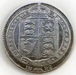Great Britain One Shilling 1892 Victoria Silver Coin KM#774 5.51G L025. Fixed Price $44.00.