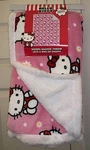 Nwt Hello Kitty By Sanrio Daisy Pink Sherpa White Backed Throw Blanket 46" X 60". Fixed Price $27.97.