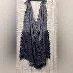 14TH & Union Blue Colorblock Thick Large Knit Fringe Blanket Scarf. Fixed Price $12.00.