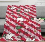 Sanrio New Xtra Large Hello Kitty Holiday Christmas Stripe Throw Blanket 59X79. Fixed Price $28.00.