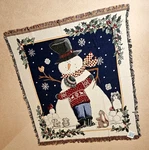 Simply Home Weavetec Tapestry Blanket Boy Snowman Hugs Throw New Deb Strain. Fixed Price $24.50.