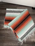 Benevolence Authentic Handwoven Orange Multi Color Mexican Blanket. Fixed Price $22.25.