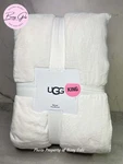 New Ugg Novah King Size 110" 96" Snow White Luxury Soft Plush Blanket Bedding. Fixed Price $170.00.