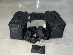 River Road Harley Honda Yamaha Suzuki Throw Over Saddlebags Leather Removable. Fixed Price $150.00.