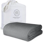 Threadmill Luxury Cotton Blanket Queen All-season Herringbone Dark Gray. Fixed Price $40.00.