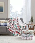 Premier Comfort Holiday Printed Velvet To Sherpa Filled 50X60 Reversible Throw. Fixed Price $19.99.