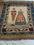 Jim Shore Designed Tapestry Pilgrim Throw Wall Hanging 54" Square Usa. Fixed Price $129.99.