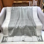 Hermes Classic Avalon Grey Gray Gris Wool Cashmere Blanket Throw. Fixed Price $527.25.