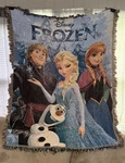 Disney Frozen Blanket Throw With Elsa, Anna, Kristoff & Olaf, Theme. Fixed Price $30.00.