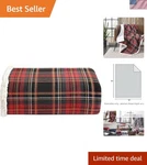 Cozy Reversible Sherpa & Fleece Throw Blanket - Mountain Tartan Comfort 60"X50". Fixed Price $68.98.