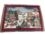 Tapestry Throw Blanket Linda Nelson Stocks Christmas Winter Scene Goodwin Weaver. Fixed Price $16.07.