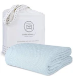 Threadmill Lightblue 100% Combedcotton Queen/full Herringbone,all-season Blanket. Fixed Price $70.00.