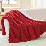 Infiixso Sherpa Throw Blanket - Super Soft & Warm Striped Fleece 50X60 Red. Fixed Price $38.38.