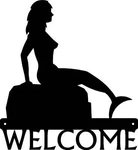 Mermaid #01 Welcome Sign - Made In America Outdoor Decor. Fixed Price $29.99.