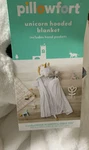 Pillowfort White Unicorn Friendly Faux Fur Hooded Blanket W/ Pockets. Fixed Price $26.81.