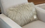 Thro Faux Fur Micromink 22" 14" Pillow Lumbar Oatmeal Modern Boho Cozy New. Fixed Price $25.90.