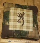 Browning Logo Camo & Throw Pillow Decor Double Sided X 18". Fixed Price $28.00.