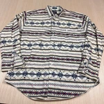 Vintage Chaps Ralph Lauren Polo 90S Y2K Aztec Blanket Chamois Striped Shirt Xl. Fixed Price $29.99.