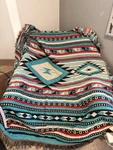 Aztec Navajo Indian Blankets And Throws Boho Western Decor Couch. Fixed Price $42.00.