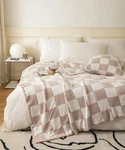 Ultra Soft Cozy Buffalo Checkerboard Grid Fluffy Microfiber Knitted Throw Bla.... Fixed Price $38.80.