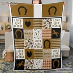 Horse Lover Fleece Blanket Rustic Farm Pattern Cozy Country Gift. Fixed Price $48.99.