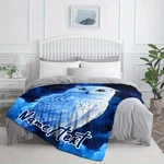 Custom Name Mysterious And Noble Owl Blanket - Lightweight Knit Fabric, Polyes. Fixed Price $16.99.