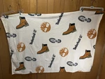 Timberland Unisex Gwp Plush Boot Graphic Throw Blanket EH6 Beige 40X55" Limited. Fixed Price $25.50.