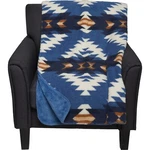 Nwt Pendleton Blue/ivory/gold Eagle River Sherpa/fleece Throw Blanket 50" X 70". Fixed Price $64.99.