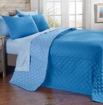 Microfiber Bedspread Set Light Blue Queen Bedroom 2 Shams Polyester Reversible. Fixed Price $59.99.