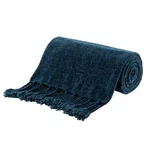 Battilo Home Navy Blue Chenille Throw Blanket For Couch, Bed, Sofa - Soft Cozy. Fixed Price $54.76.