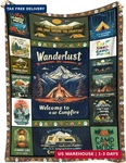 Camping Blanket 60X50 Fleece Throw Vintage Design Rv Cabin Decor. Fixed Price $27.50.