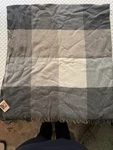 Avoca Mill Rome Throw Blanket Plaid Fringe 56X72IN Gray Beige Cream. Fixed Price $47.98.