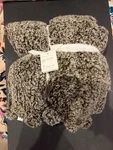 Pottery Barn Cozy Pom Plush Throw Sherpa Blanket Heathered Gray 50X60 Easter New. Fixed Price $64.99.