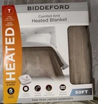 Biddeford Heated Blanket Comfort Knit New Analog Control Beige Twin 62 X84. Fixed Price $55.00.