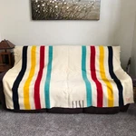 Hudsons Bay 4 Point Wool Blanket England Orange Vintage 90X70 Striped Hbc. Fixed Price $300.00.