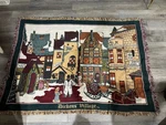 Department 56 Dickens Village Series Woven Cotton Tapestry Throw Blanket 50X70. Fixed Price $25.00.
