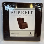 Sure Soft Suede T-cushion Wing Chair One Piece Slipcover, Relaxed Fit, Po.... Fixed Price $39.00.