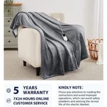 Electric Heated Blanket Throw 50"X60" 10 Level Light Grey Homemate. Fixed Price $34.95.